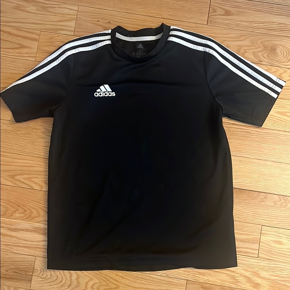 Adidas Boys Black Athletic T-Shirt